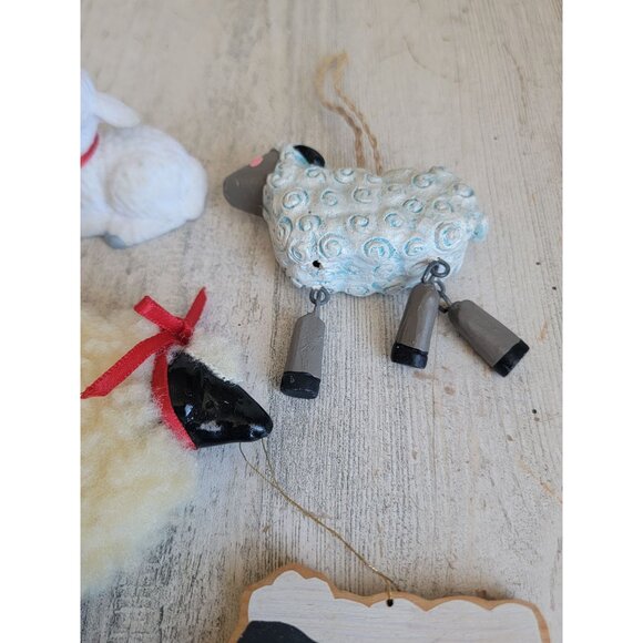 Variety sheep lamb ornament Xmas set Farm decor - Picture 2 of 8